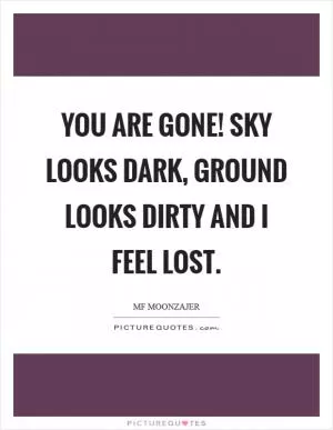 You are gone! Sky looks dark, ground looks dirty and I feel lost Picture Quote #1