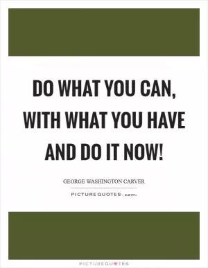 Do what you can, with what you have and do it now! Picture Quote #1