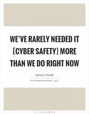We’ve rarely needed it [cyber safety] more than we do right now Picture Quote #1