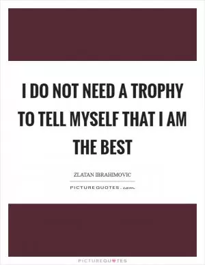 I do not need a trophy to tell myself that I am the best Picture Quote #1