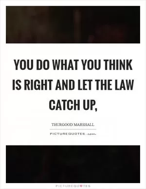 You do what you think is right and let the law catch up, Picture Quote #1
