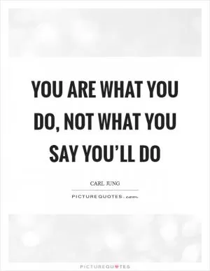 You are what you do, not what you say you’ll do Picture Quote #1