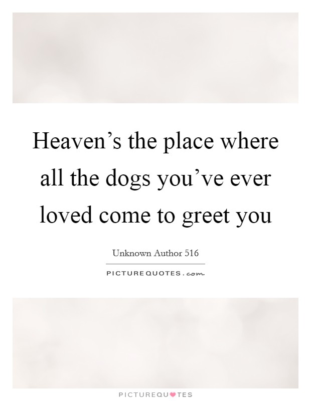 Heaven's the place where all the dogs you've ever loved come to greet you Picture Quote #1