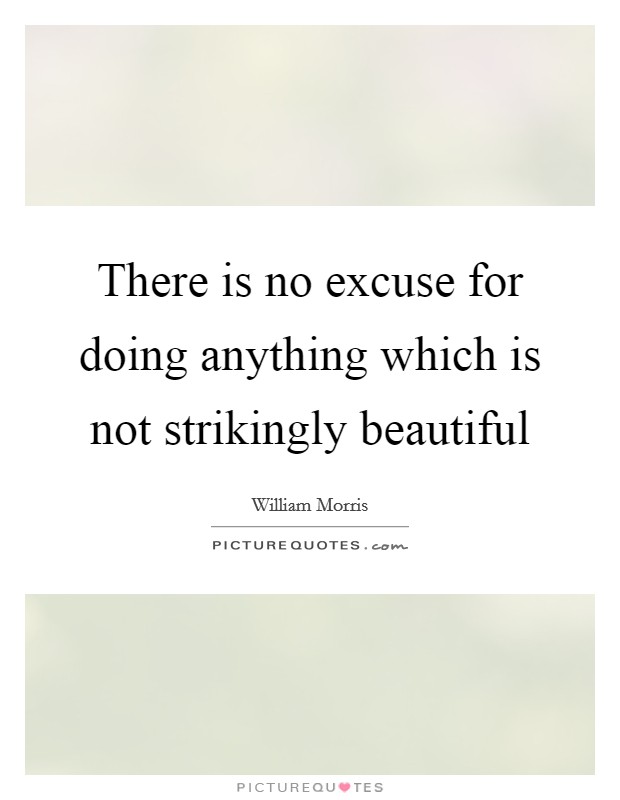 There is no excuse for doing anything which is not strikingly beautiful Picture Quote #1