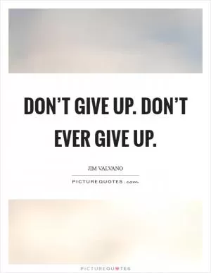 Don’t give up. Don’t ever give up Picture Quote #1