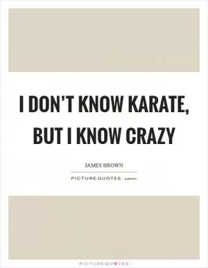 I don’t know karate, but I know crazy Picture Quote #1