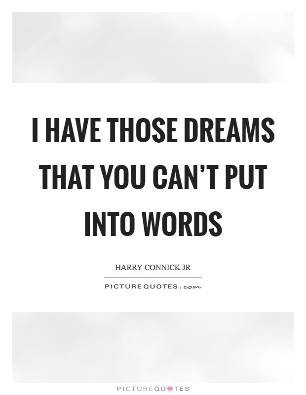 I have those dreams that you can't put into words Picture Quote #1