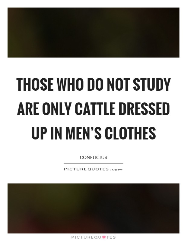 Those who do not study are only cattle dressed up in men's clothes Picture Quote #1