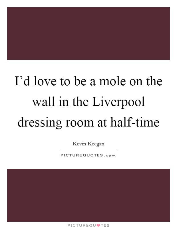 I'd love to be a mole on the wall in the Liverpool dressing room at half-time Picture Quote #1
