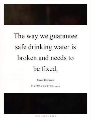 The way we guarantee safe drinking water is broken and needs to be fixed, Picture Quote #1