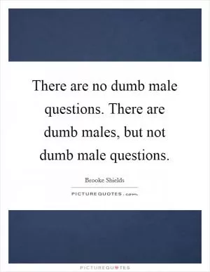 There are no dumb male questions. There are dumb males, but not dumb male questions Picture Quote #1