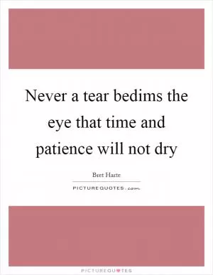 Never a tear bedims the eye that time and patience will not dry Picture Quote #1