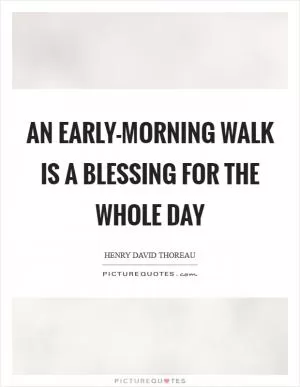 An early-morning walk is a blessing for the whole day Picture Quote #1