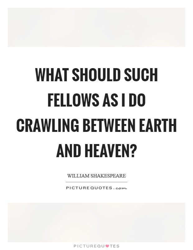 What should such fellows as I do crawling between earth and heaven? Picture Quote #1