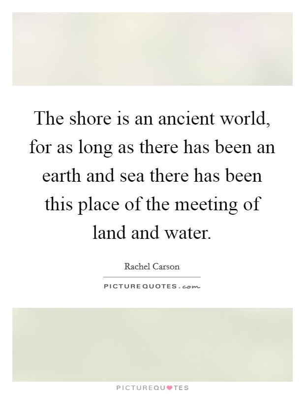 The shore is an ancient world, for as long as there has been an earth and sea there has been this place of the meeting of land and water. Picture Quote #1
