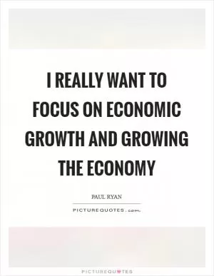 I really want to focus on economic growth and growing the economy Picture Quote #1