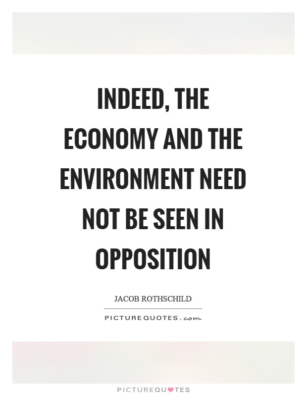 Indeed, the economy and the environment need not be seen in opposition Picture Quote #1