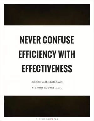 Never confuse efficiency with effectiveness Picture Quote #1