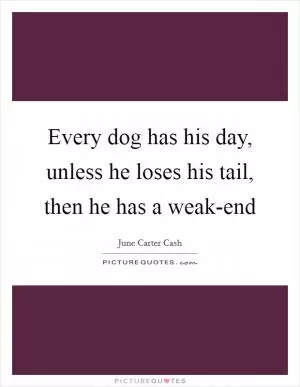 Every dog has his day, unless he loses his tail, then he has a weak-end Picture Quote #1