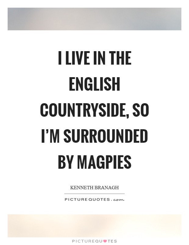 I live in the English countryside, so I'm surrounded by magpies Picture Quote #1