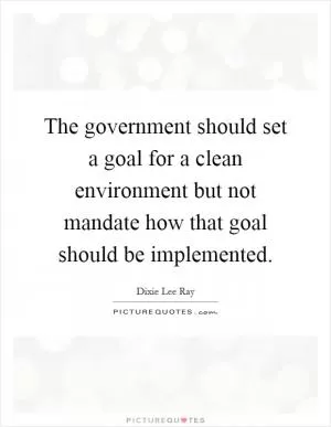 The government should set a goal for a clean environment but not mandate how that goal should be implemented Picture Quote #1