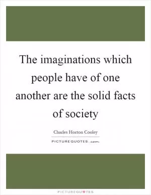 The imaginations which people have of one another are the solid facts of society Picture Quote #1