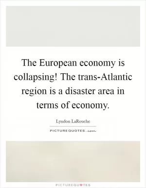 The European economy is collapsing! The trans-Atlantic region is a disaster area in terms of economy Picture Quote #1