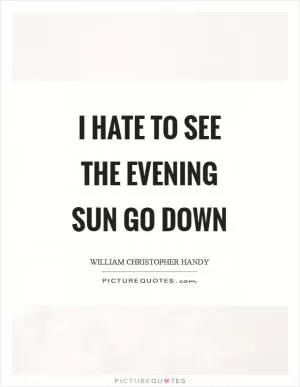 I hate to see the evening sun go down Picture Quote #1
