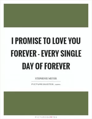 I promise to love you forever - every single day of forever Picture Quote #1