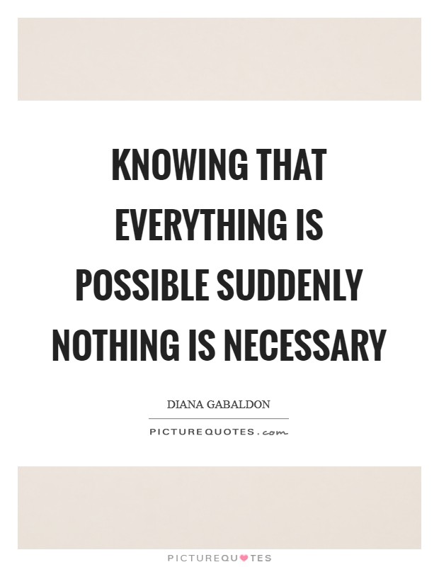 Knowing that everything is possible suddenly nothing is necessary Picture Quote #1