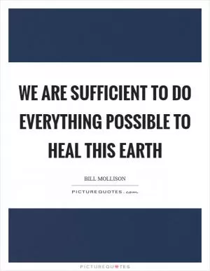 We are sufficient to do everything possible to heal this Earth Picture Quote #1