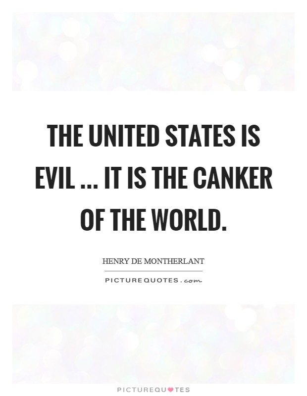 The United States is evil ... it is the canker of the world. Picture Quote #1