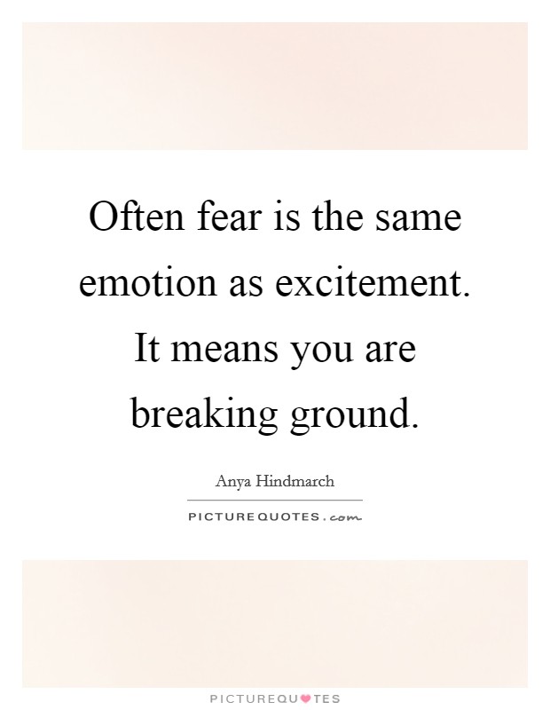 Often fear is the same emotion as excitement. It means you are breaking ground. Picture Quote #1