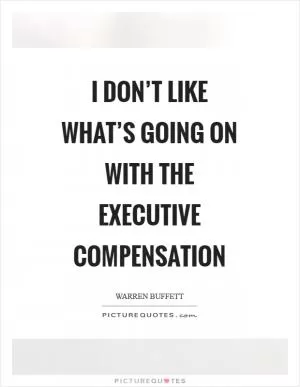 I don’t like what’s going on with the executive compensation Picture Quote #1