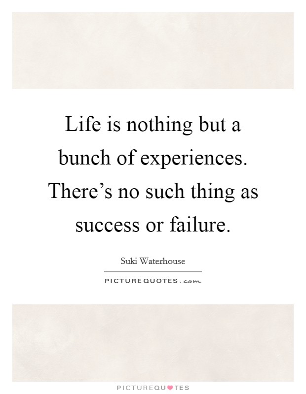 Life is nothing but a bunch of experiences. There's no such thing as success or failure. Picture Quote #1