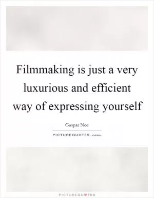 Filmmaking is just a very luxurious and efficient way of expressing yourself Picture Quote #1