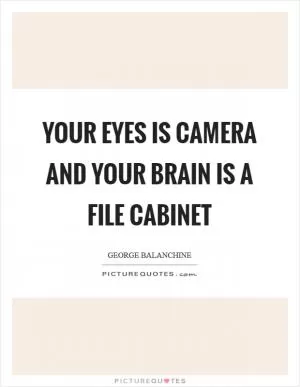 Your eyes is camera and your brain is a file cabinet Picture Quote #1