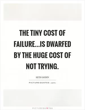 The tiny cost of failure...is dwarfed by the huge cost of not trying Picture Quote #1