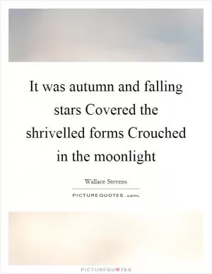 It was autumn and falling stars Covered the shrivelled forms Crouched in the moonlight Picture Quote #1