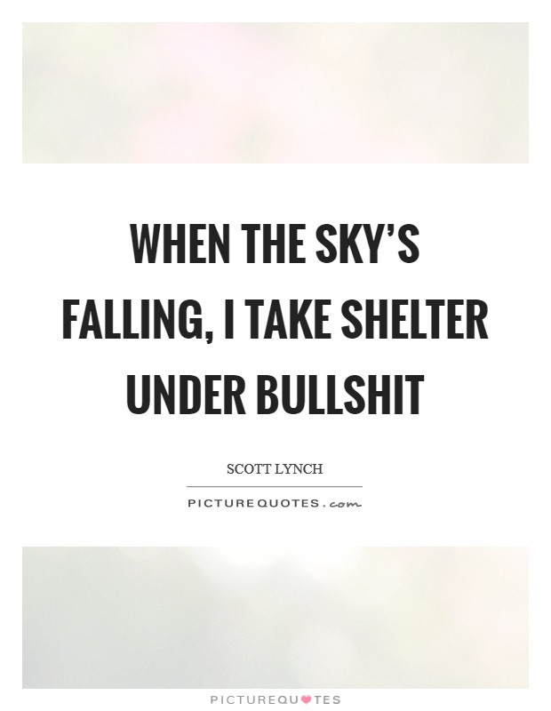 When the sky's falling, I take shelter under bullshit Picture Quote #1