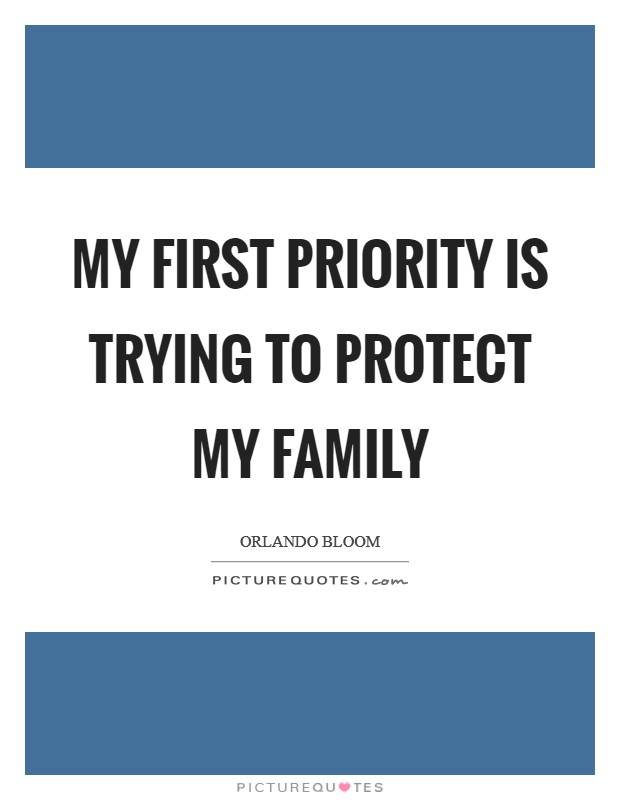My first priority is trying to protect my family Picture Quote #1