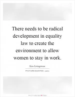There needs to be radical development in equality law to create the environment to allow women to stay in work Picture Quote #1