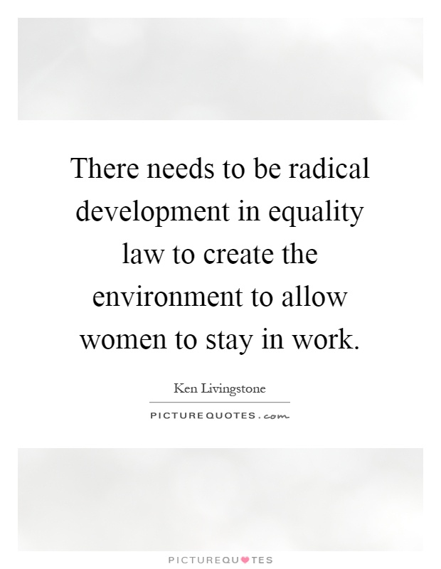 There needs to be radical development in equality law to create the environment to allow women to stay in work Picture Quote #1