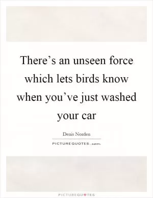 There’s an unseen force which lets birds know when you’ve just washed your car Picture Quote #1