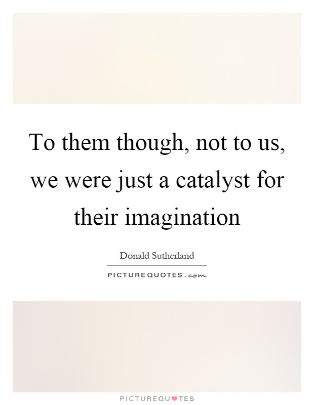 To them though, not to us, we were just a catalyst for their imagination Picture Quote #1