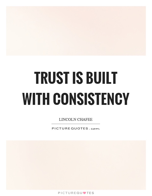 Trust is built with consistency Picture Quote #1