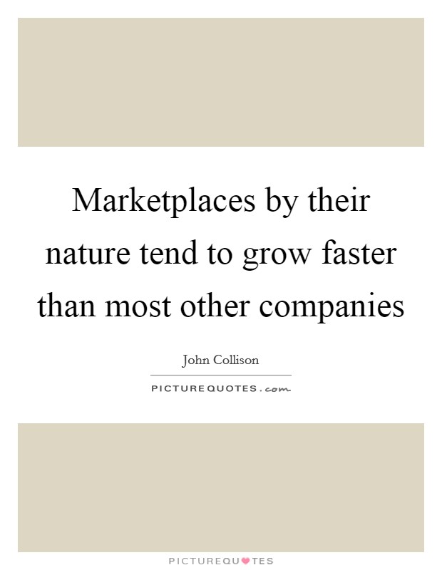 Marketplaces by their nature tend to grow faster than most other companies Picture Quote #1