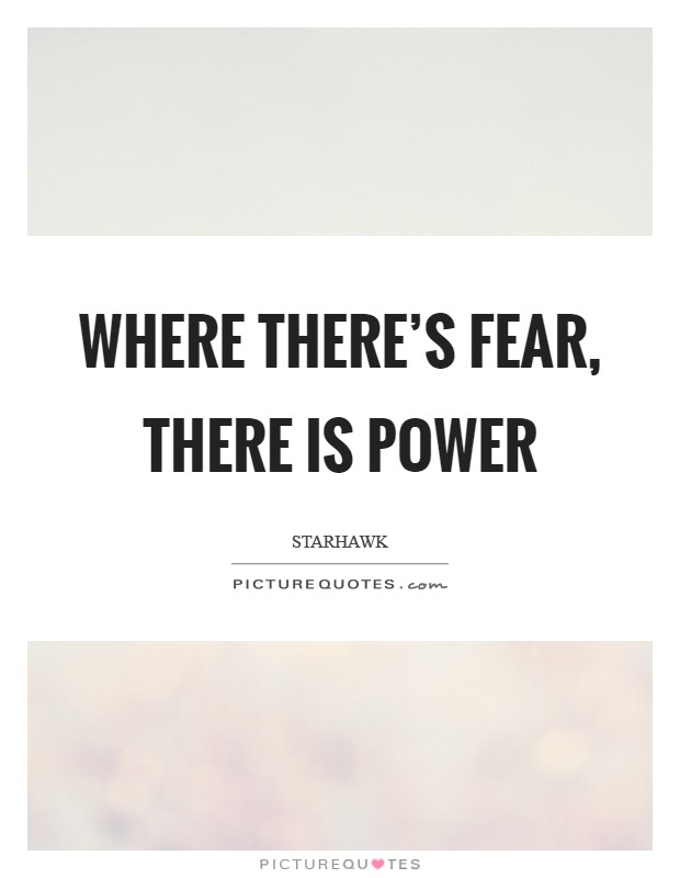 Where there's fear, there is power Picture Quote #1