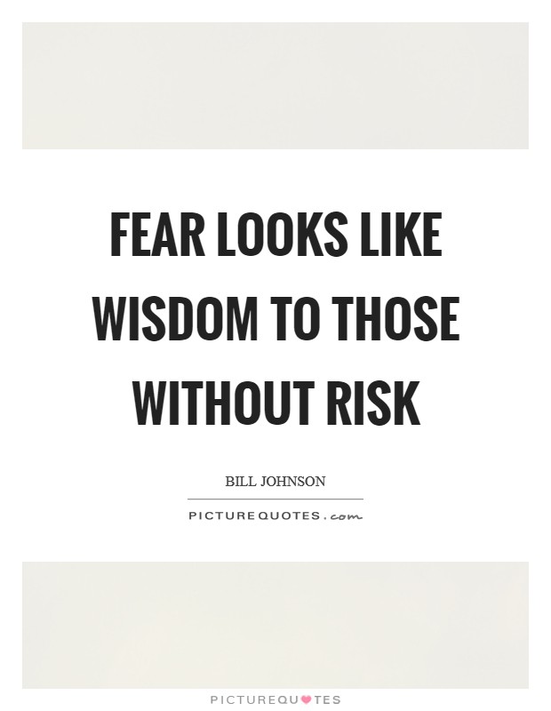 Fear looks like wisdom to those without risk Picture Quote #1