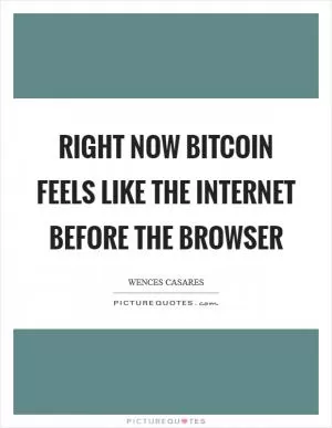 Right now Bitcoin feels like the Internet before the browser Picture Quote #1